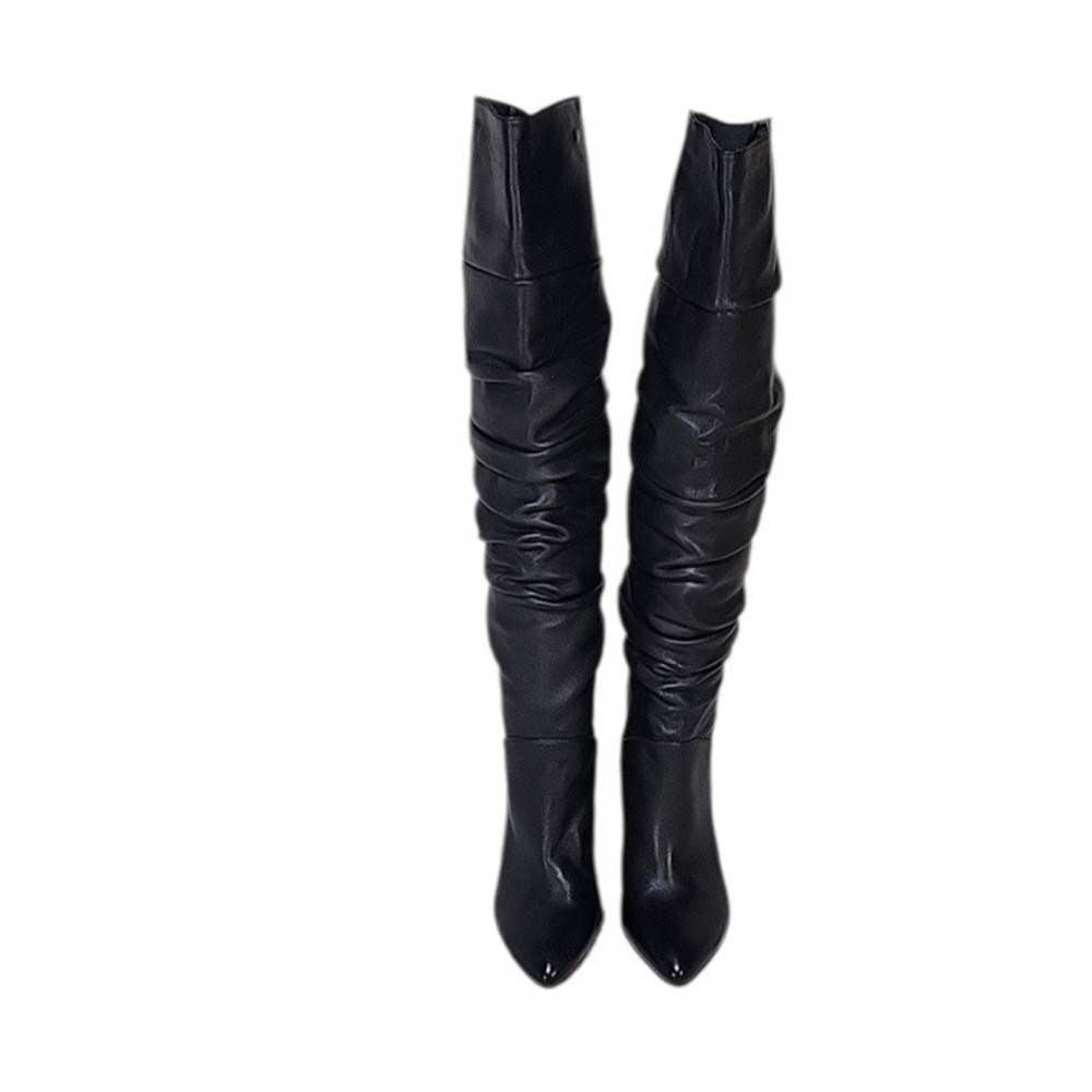 INC International Concepts Womens Tabithaa Leather Over The Knee Black 5.5 M NIB - Picture 4 of 9
